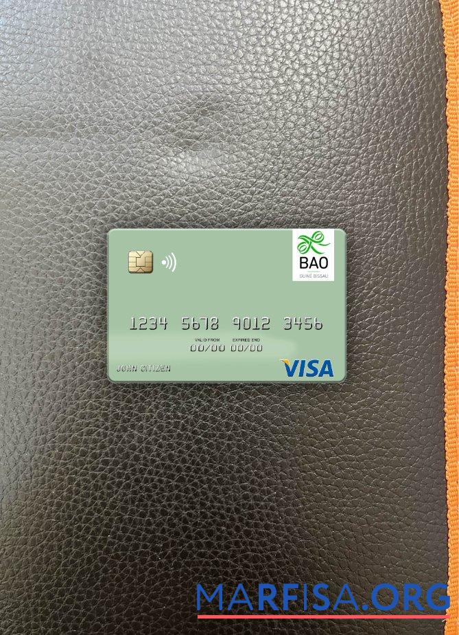 Printable Guinea Bissau Banco Da Africa Ocidental visa debit card photolook front sample